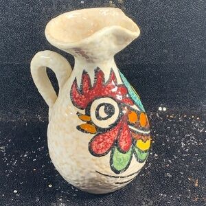 Vintage Pablo Sanguino Toledo Spain pottery rooster pitcher